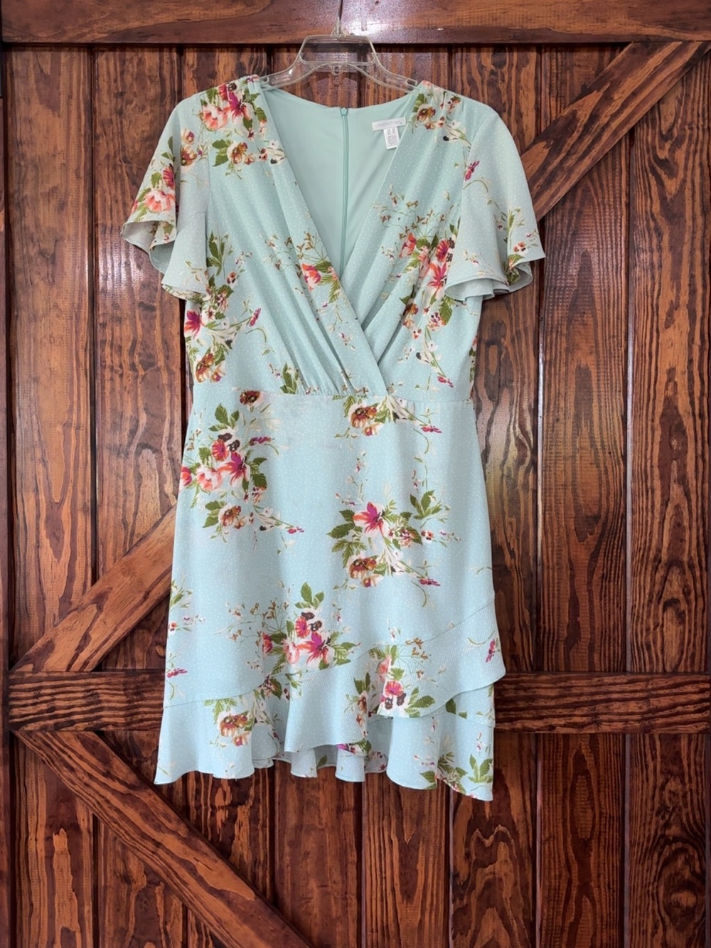 Women’s London Times Blue Floral Wrap Dress